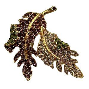 Vintage 2007 KJL Kenneth Jay Lane Leaf Brooch